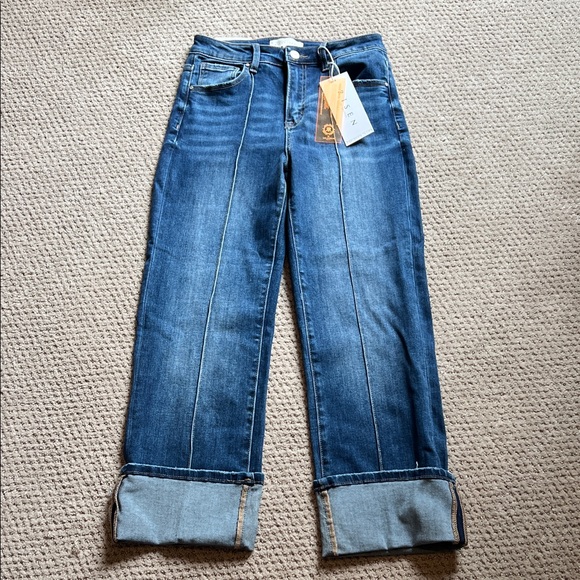Risen high rise ankle wide cuff jeans 7 / 28 - Picture 1 of 6